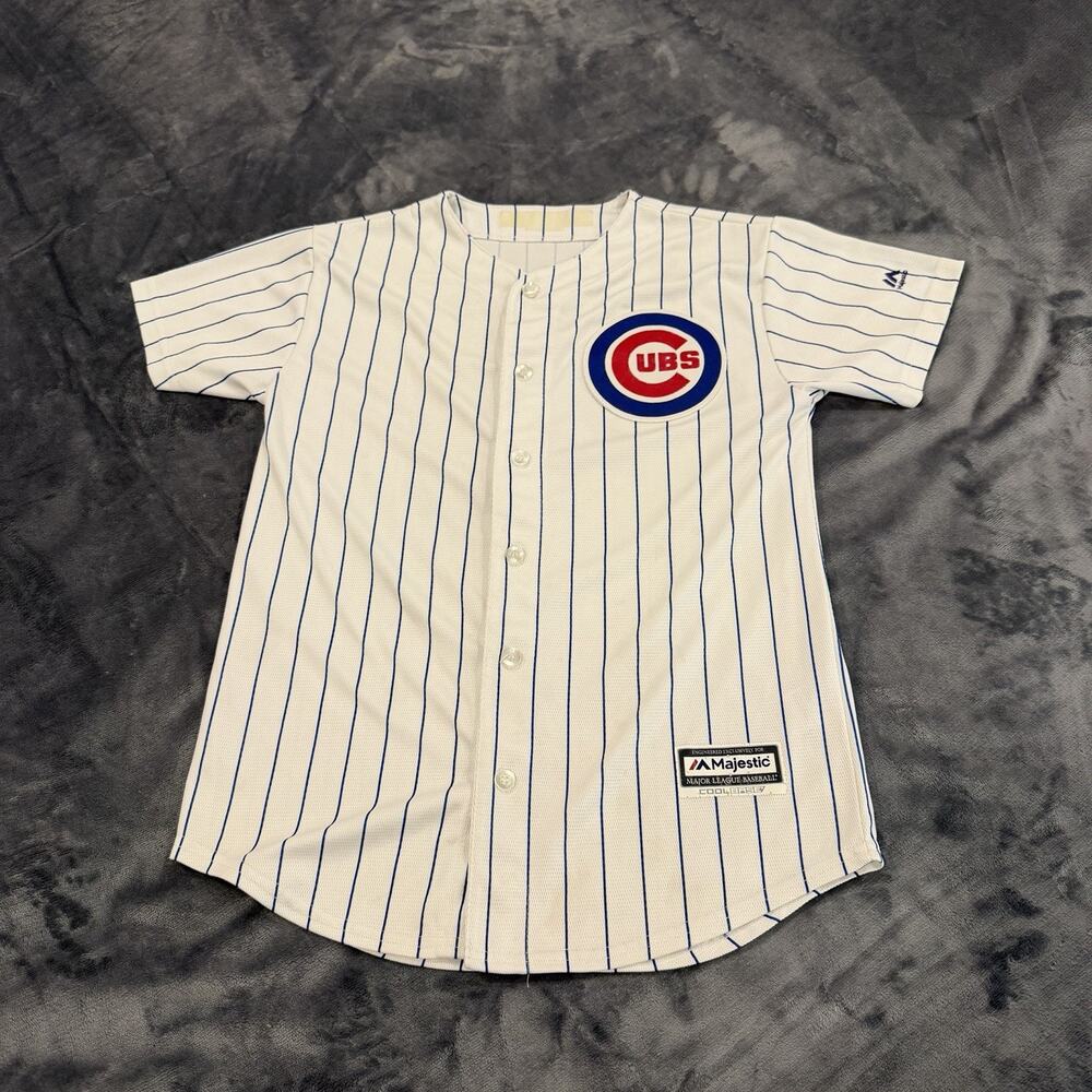 Jake Arrieta Chicago Cubs Jersey Youth Sz L 14/16 Majestic Cool Base home MLB
